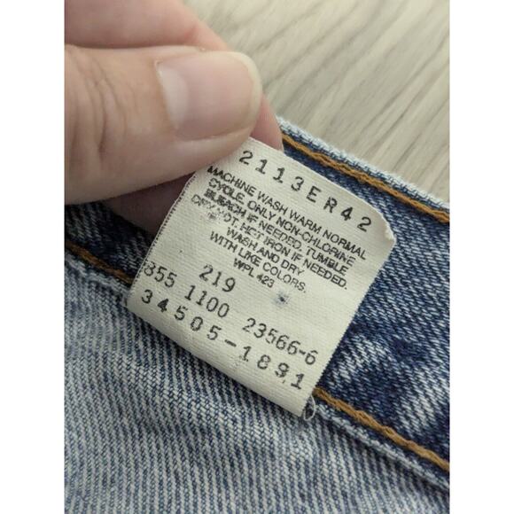 Vintage Y2K Levi’s 505 Blue Red Tab Regular Fit Men's Denim Jean Shorts Size 38 - Picture 6 of 8